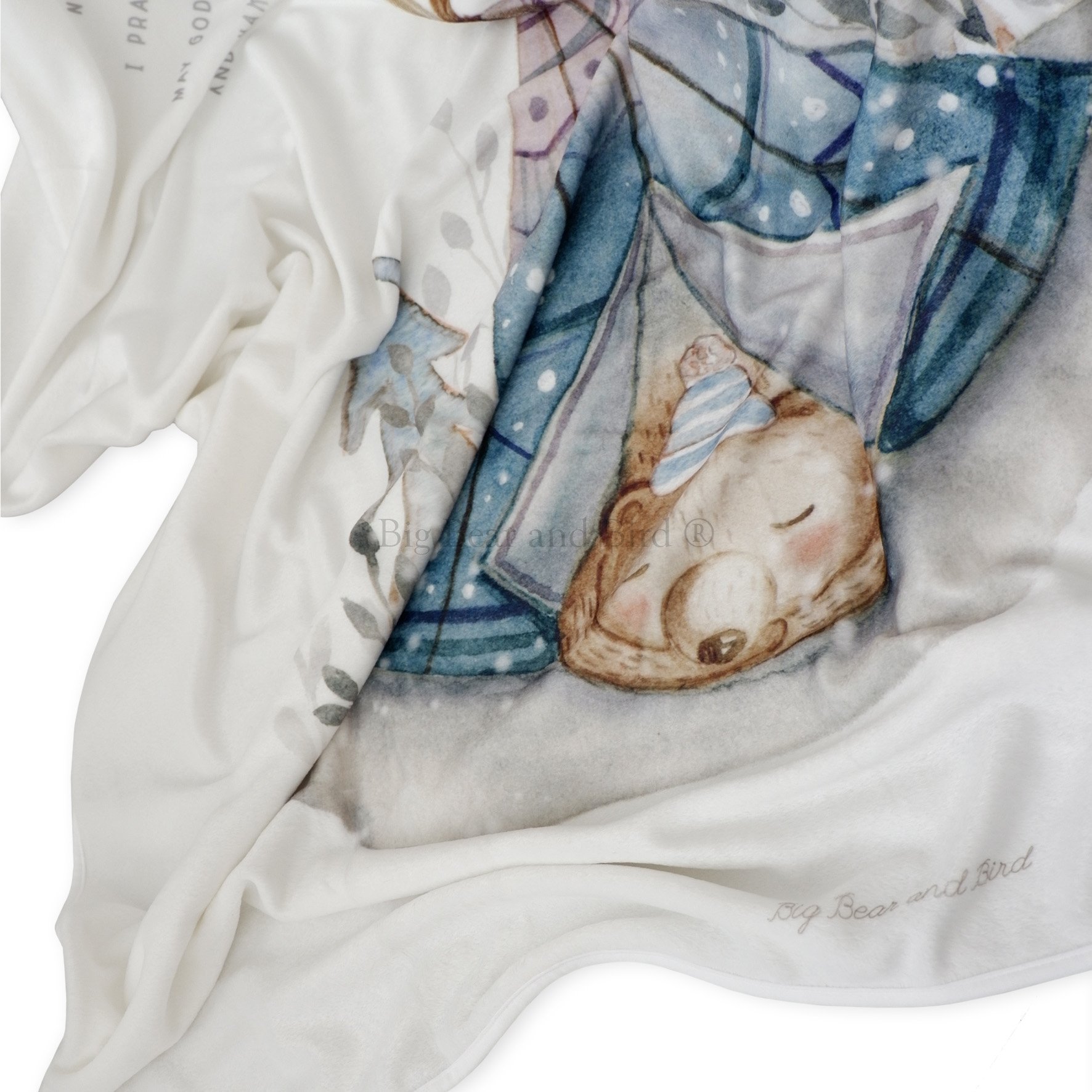 Bedtime Prayer Blanket (for baby and toddler) Bear Tent Big Bear and Bird Shop