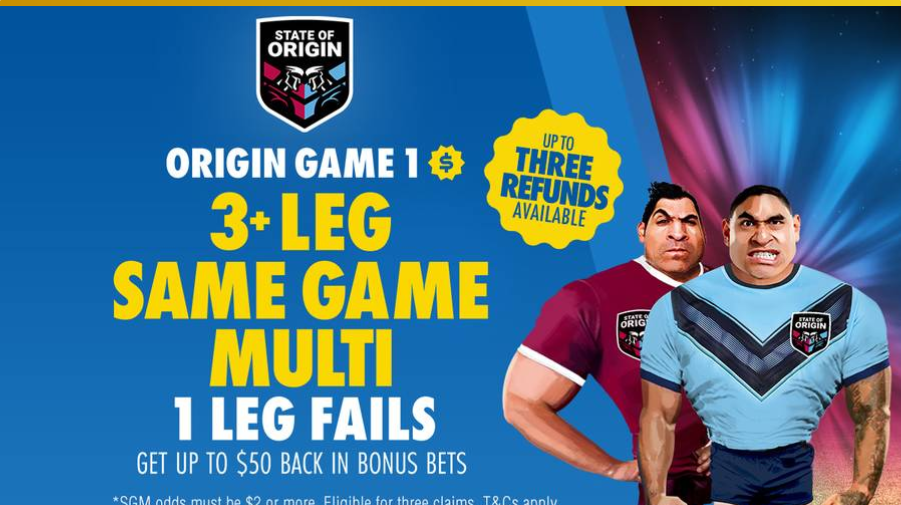 State of Origin QLD Maroons vs NSW Blues Same Game Multi Bonus Bet Back
