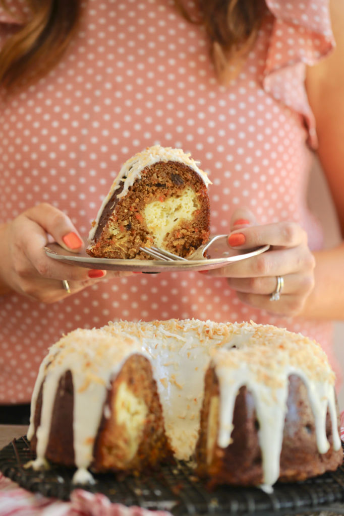 Carrot Bundt Cake Recipe (With Cheesecake Filling)