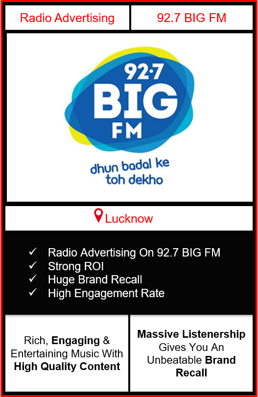 Big FM Advertising In Lucknow Radio Advertising In Lucknow