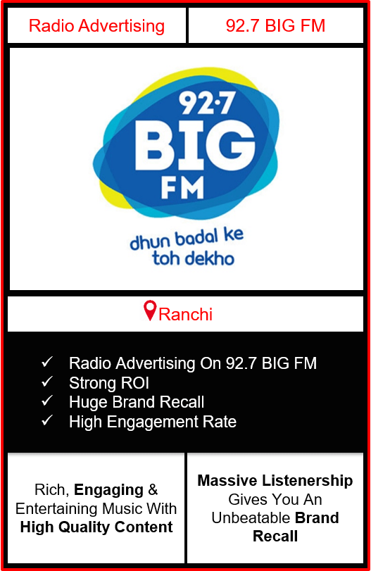 Big FM Advertising In Ranchi Radio Advertising In Ranchi