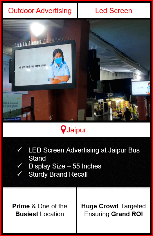 Digital LED Screen Advertising In Jaipur Bus Stand Outdoor