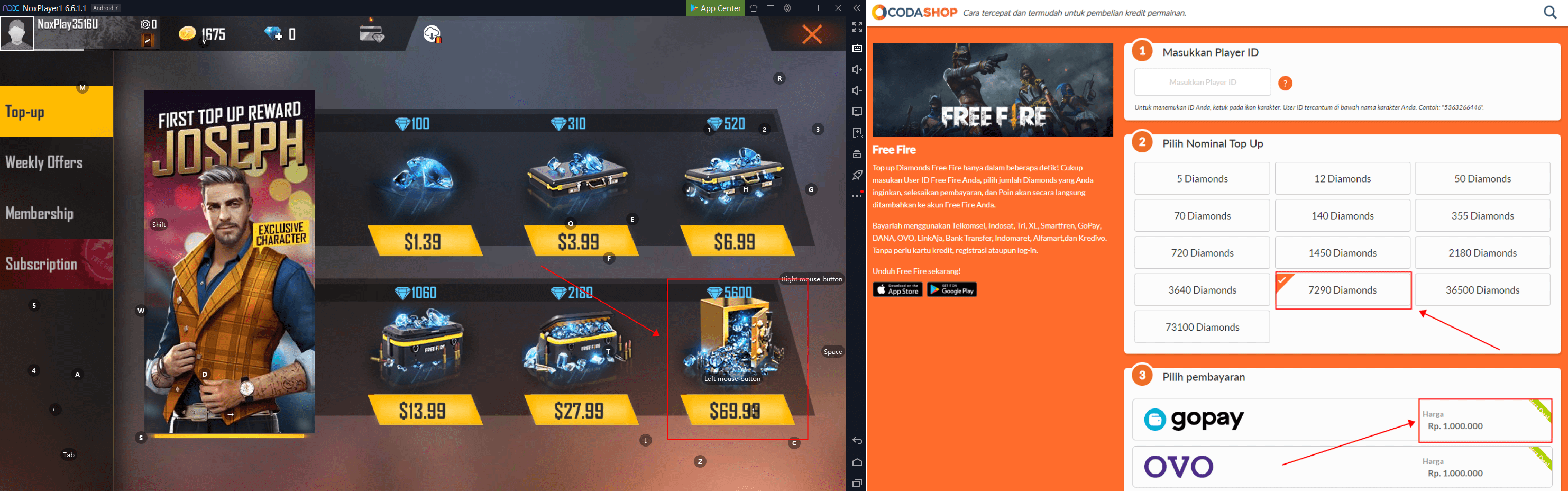 Play Garena Free Fire on PC with NoxPlayer & Top Up with