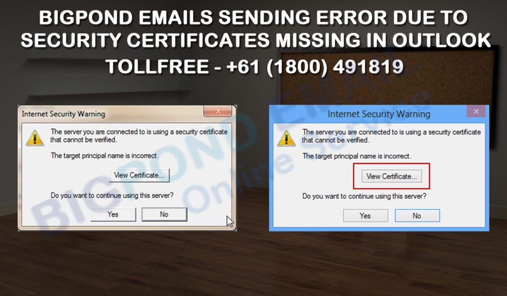 Bigpond Emails Sending Error due to security Certificates Missing in
