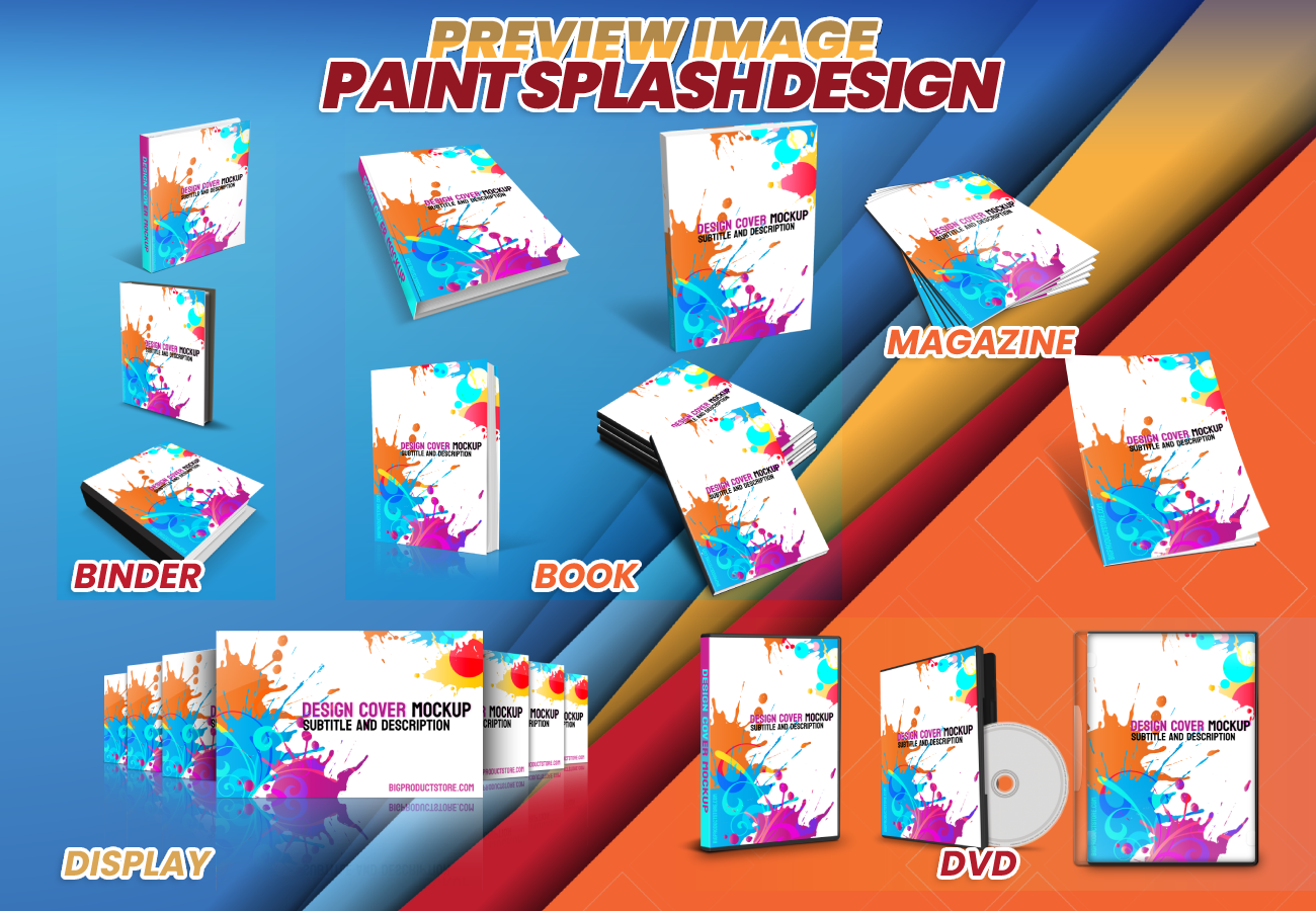 Mockups Set Paint Splash Design