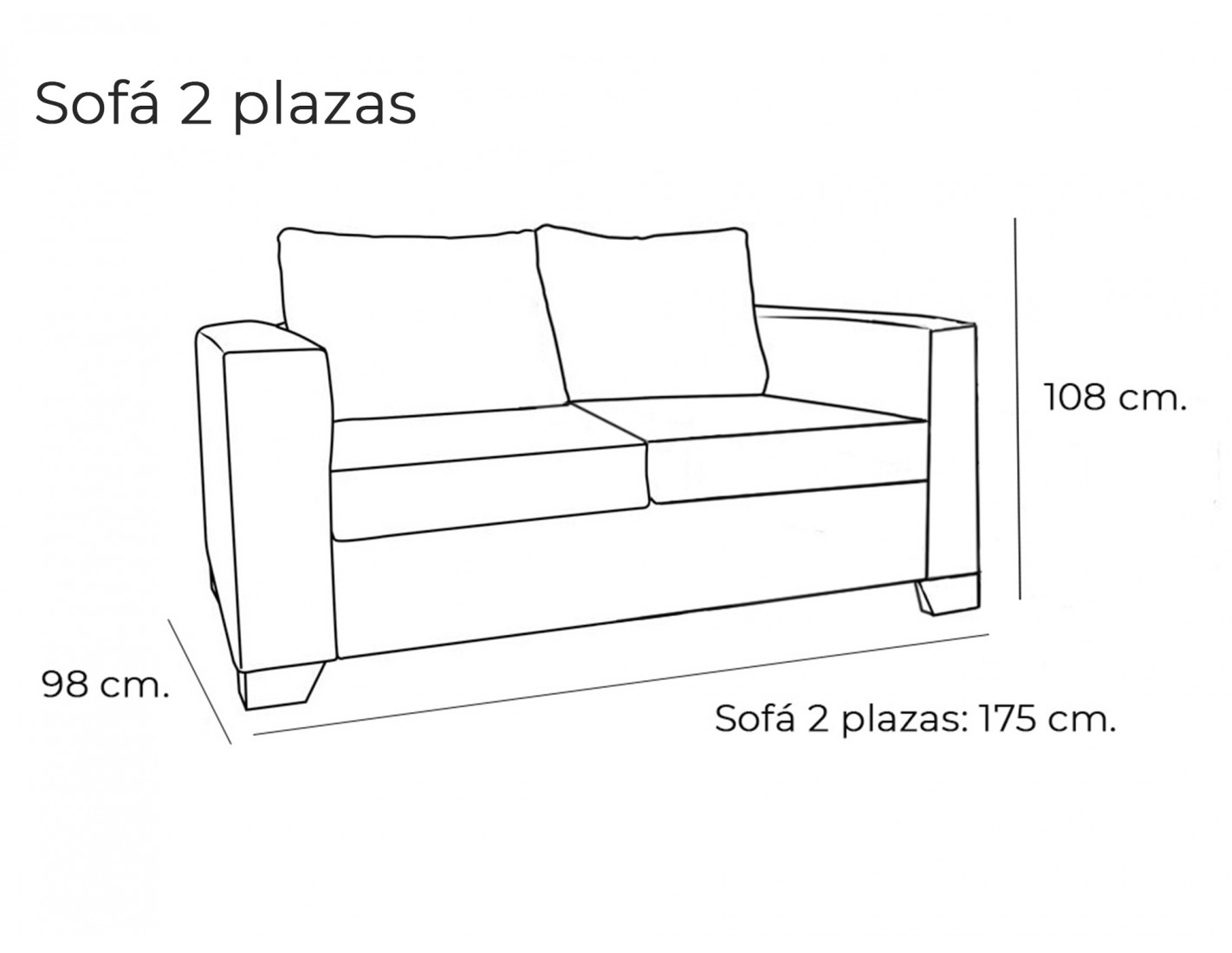 Sofá 2 ó 3 plazas con asientos deslizantes y respaldos reclinables mod