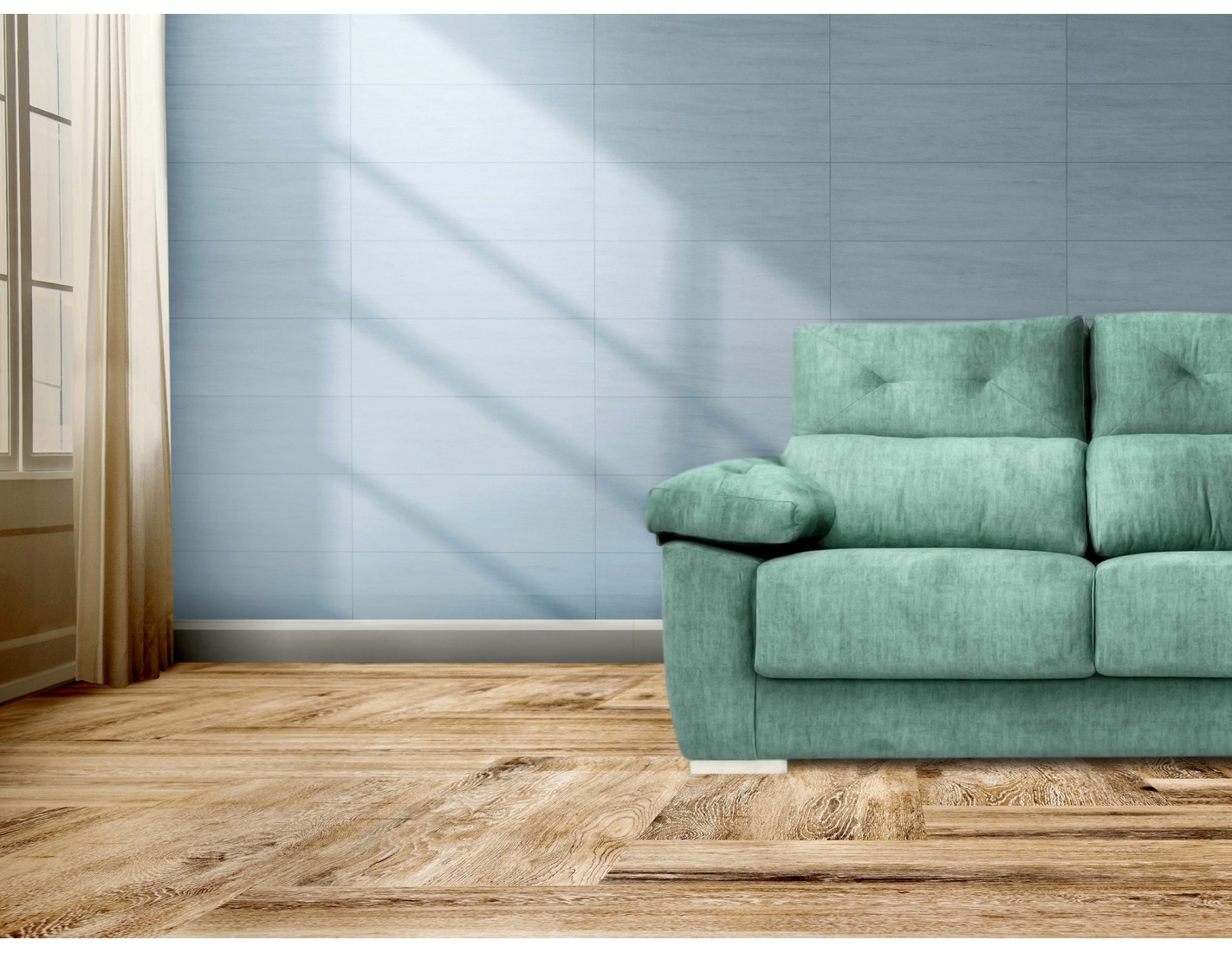 Conjunto de sofás con asientos deslizantes y respaldos reclinables mod