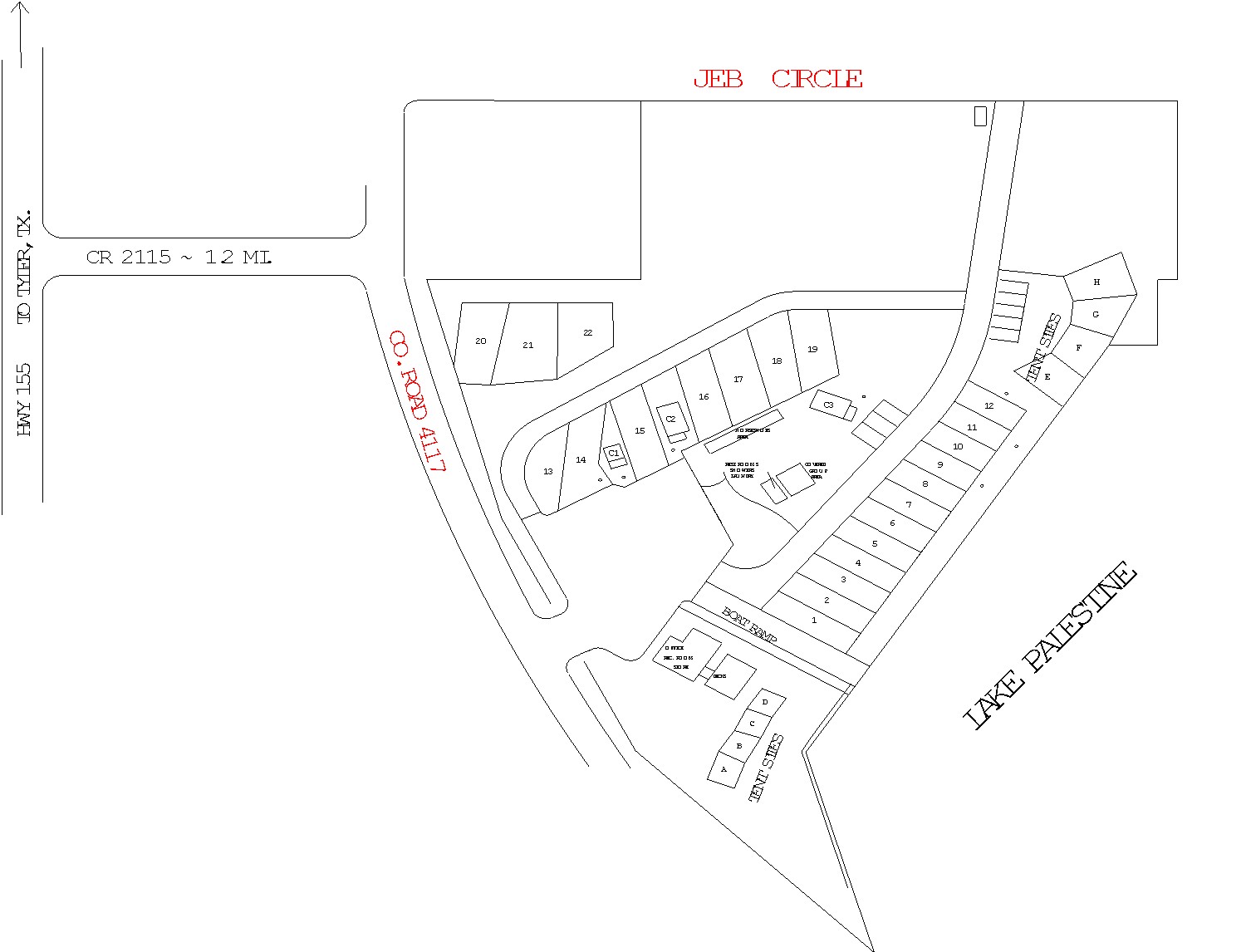 RV Park and Marina Frankston Texas Nestled on Lake Palestine.