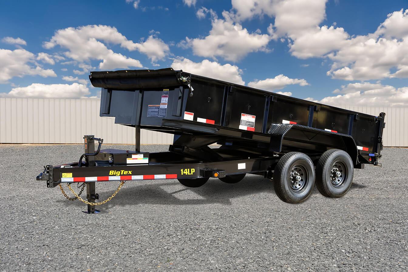 Big Tex 14LP Low Profile Dump Trailer 83" x 14ft w/ Spare Tire & Wheel