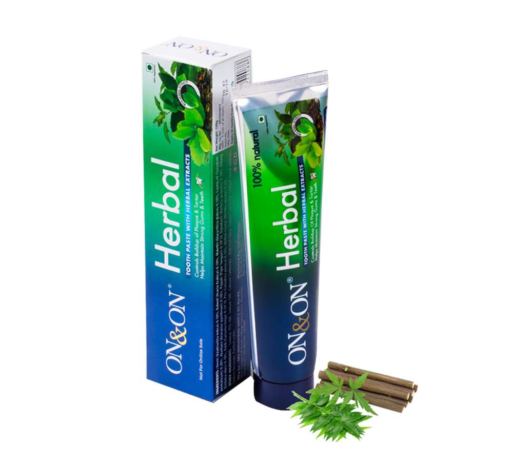On & On Herbal Toothpaste 150gms Contains Neem, Clove & babul