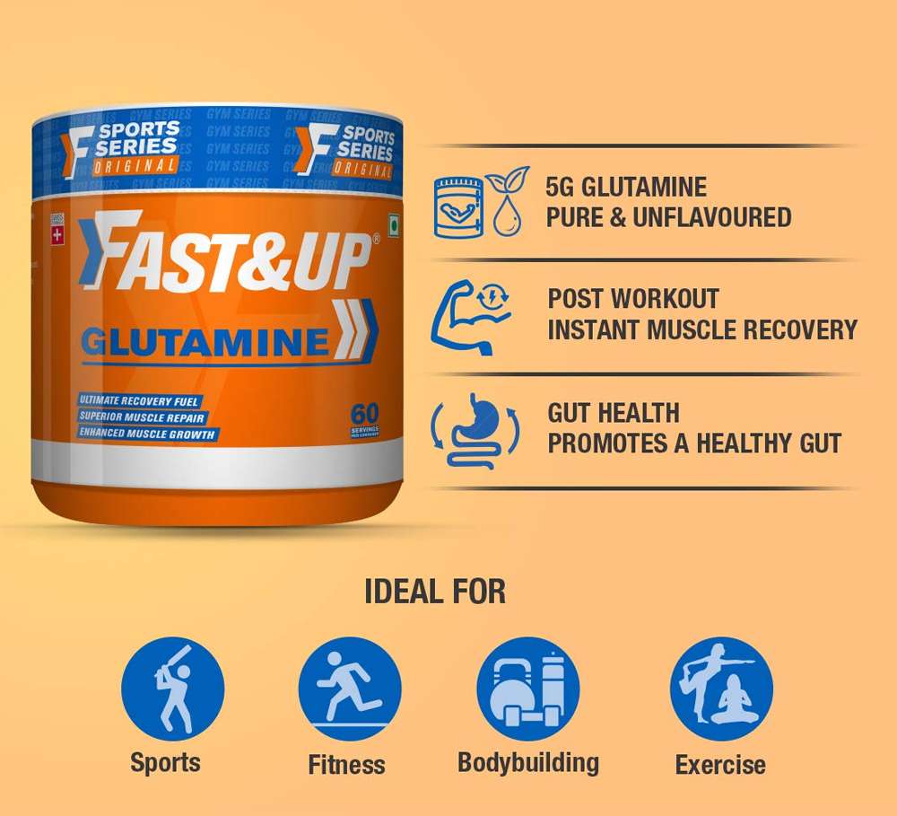 Fast&Up Glutamine Muscle Recovery 300gm Muscle Growth & Recovery