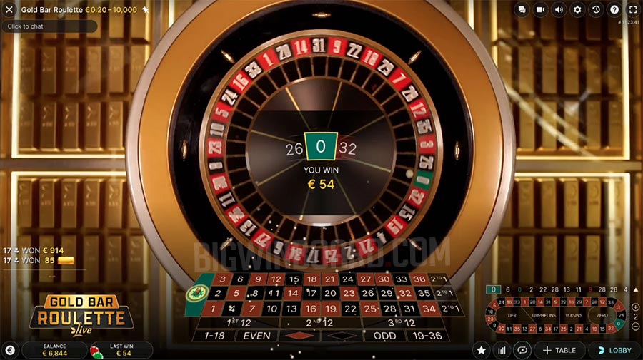 Gold Bar Roulette Live Casino Game by Evolution Gaming