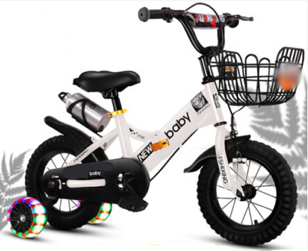Kids Folding bicycle 18 inch wheel size white foldable bike