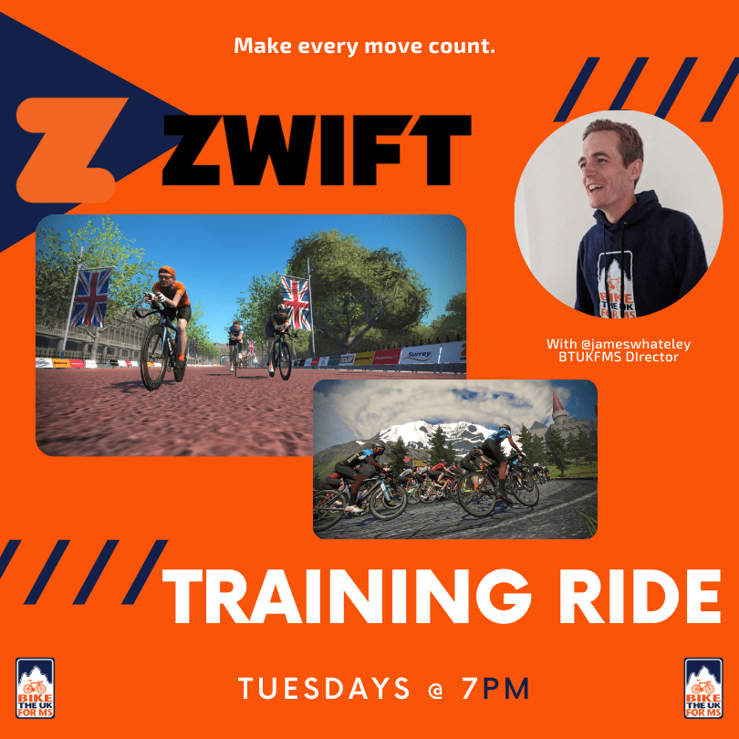 Zwift Training for MS Rides Bike the UK for MS