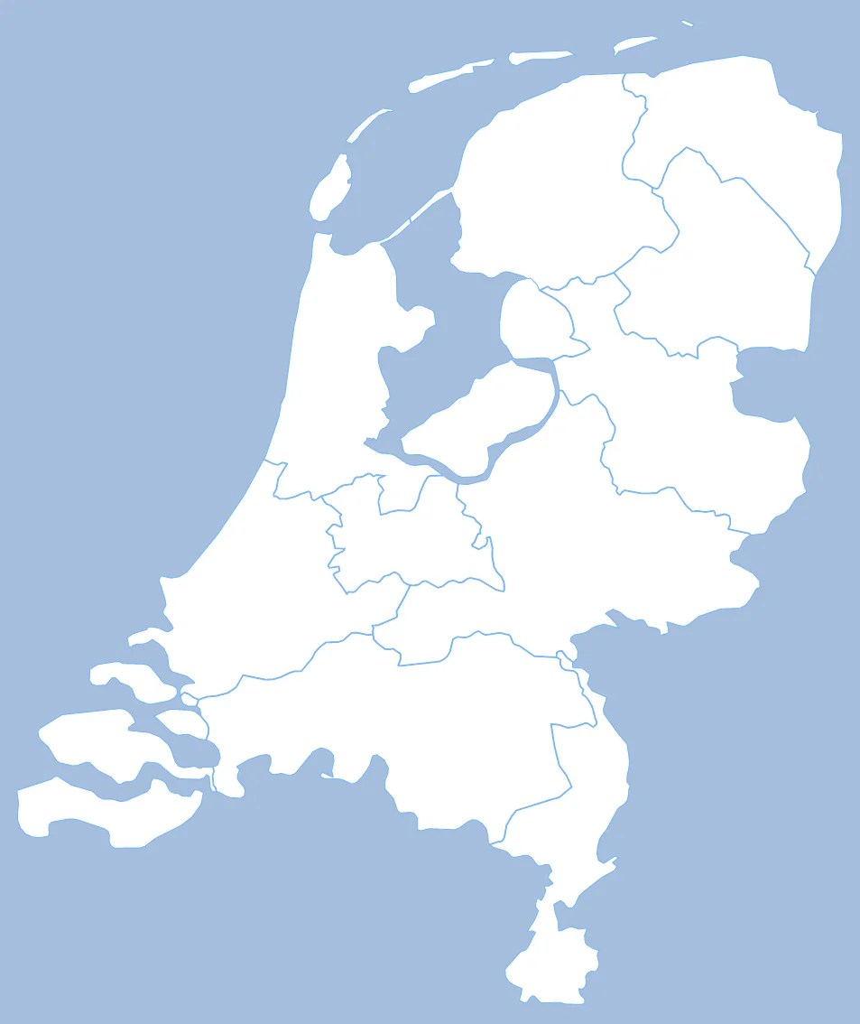 Kaart Provincies Nederland Zonder Namen Bikkeltrainers Nederland en België Bikkels.nl