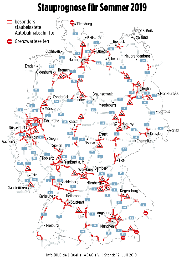 Stau wegen Sommerferien Hier drohen jetzt UrlaubsStaus Leben