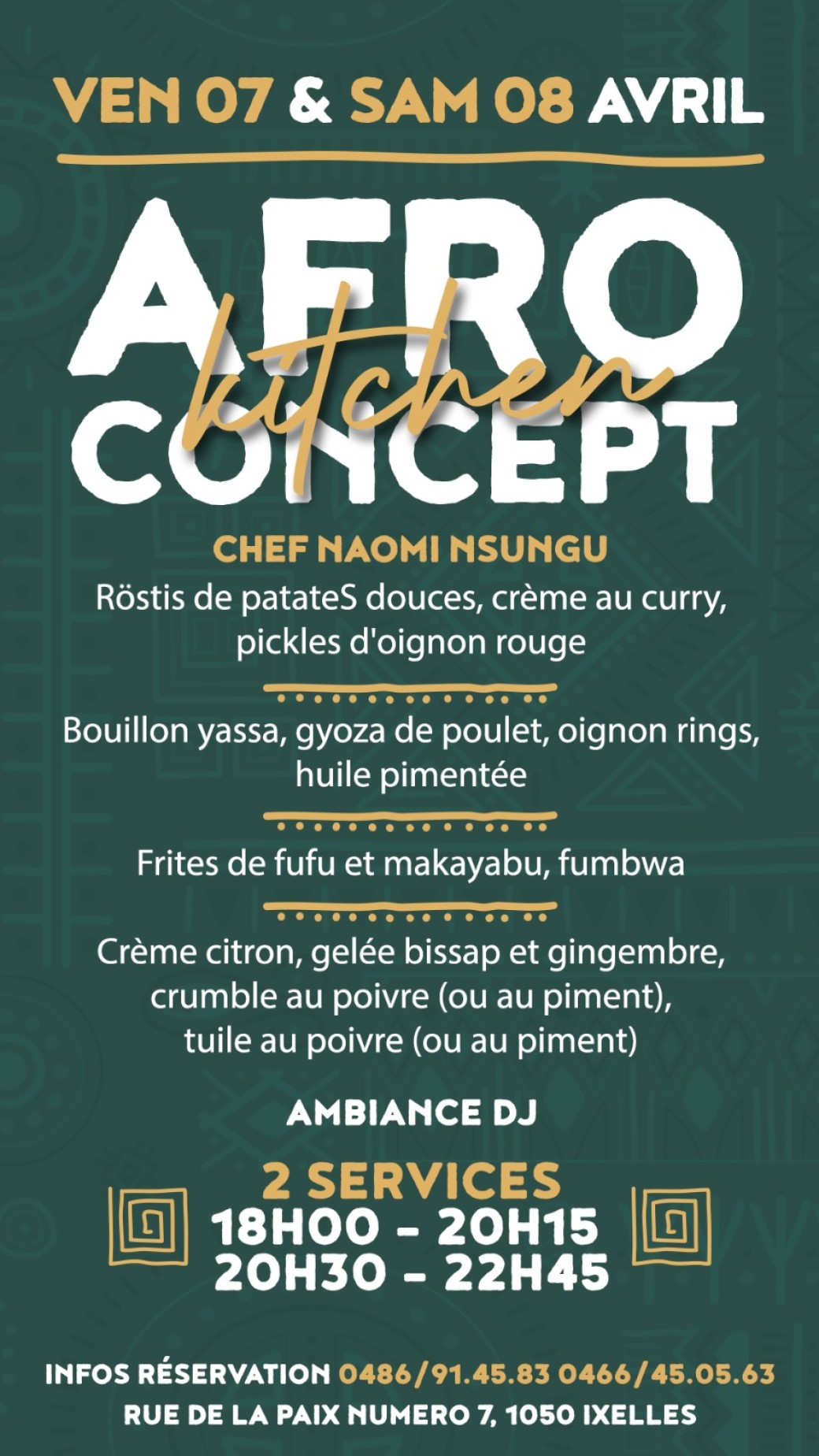 Tickets Afro Kitchen Concept Billetweb