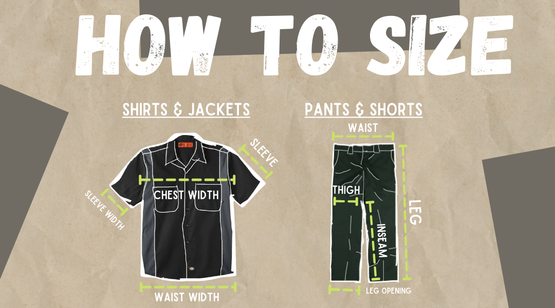 Dickies Size Chart | Dickies Pants Sizes | Dickies Shirt Sizes | Size Guide