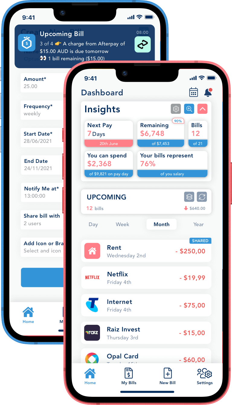 Bills Reminder app, Bills Organizer BillOut