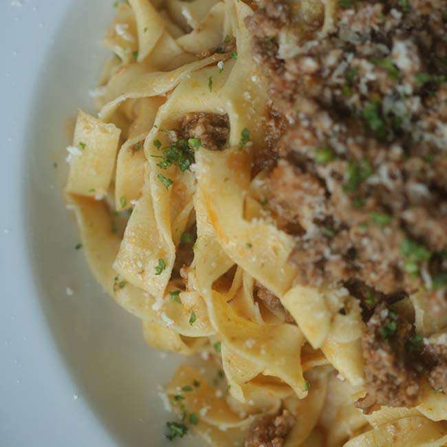 Homemade Fettuccini Pasta with Ragu alla Bolognese Chef Billy Parisi
