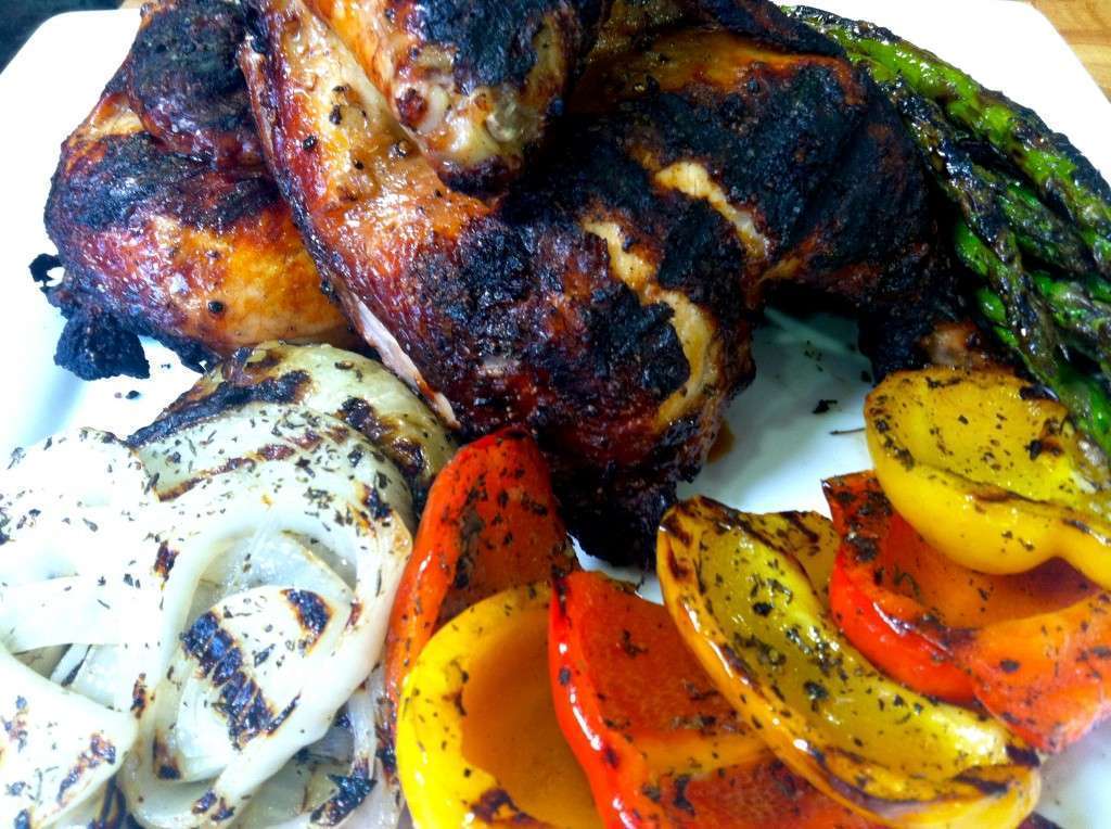 Whole BBQ Chicken and Fire Roasted Vegetables