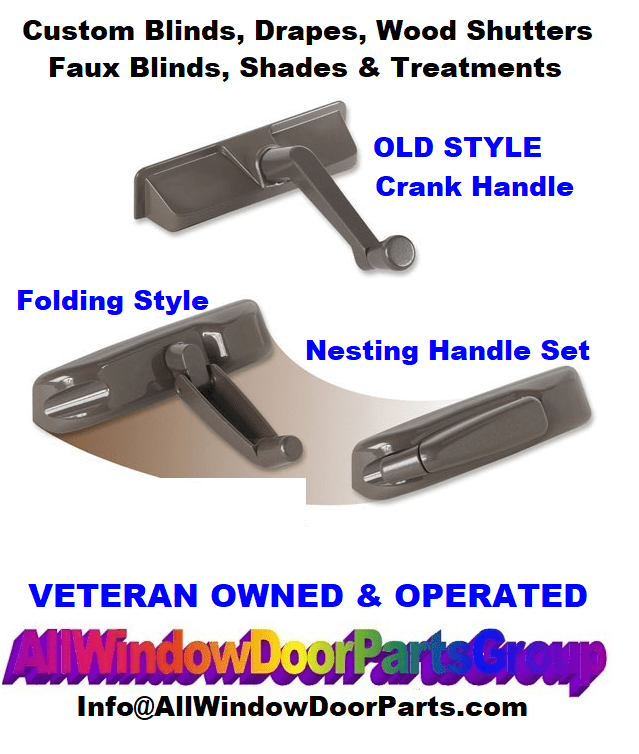 Casement Window Folding Handle Units Bronze or White Finish