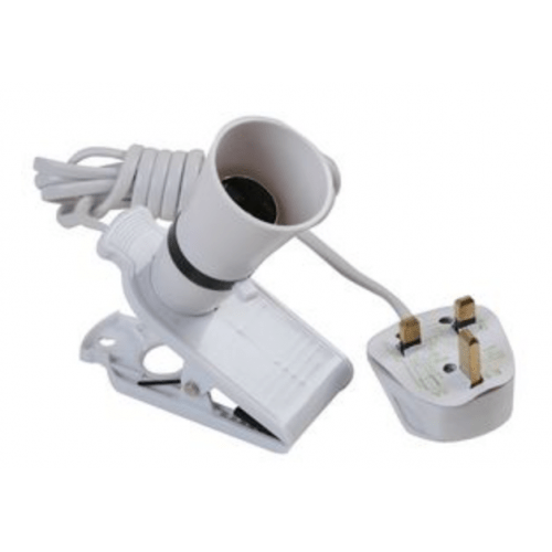 Clip on bulb holder for LED bulbs with 2m or cable and standard