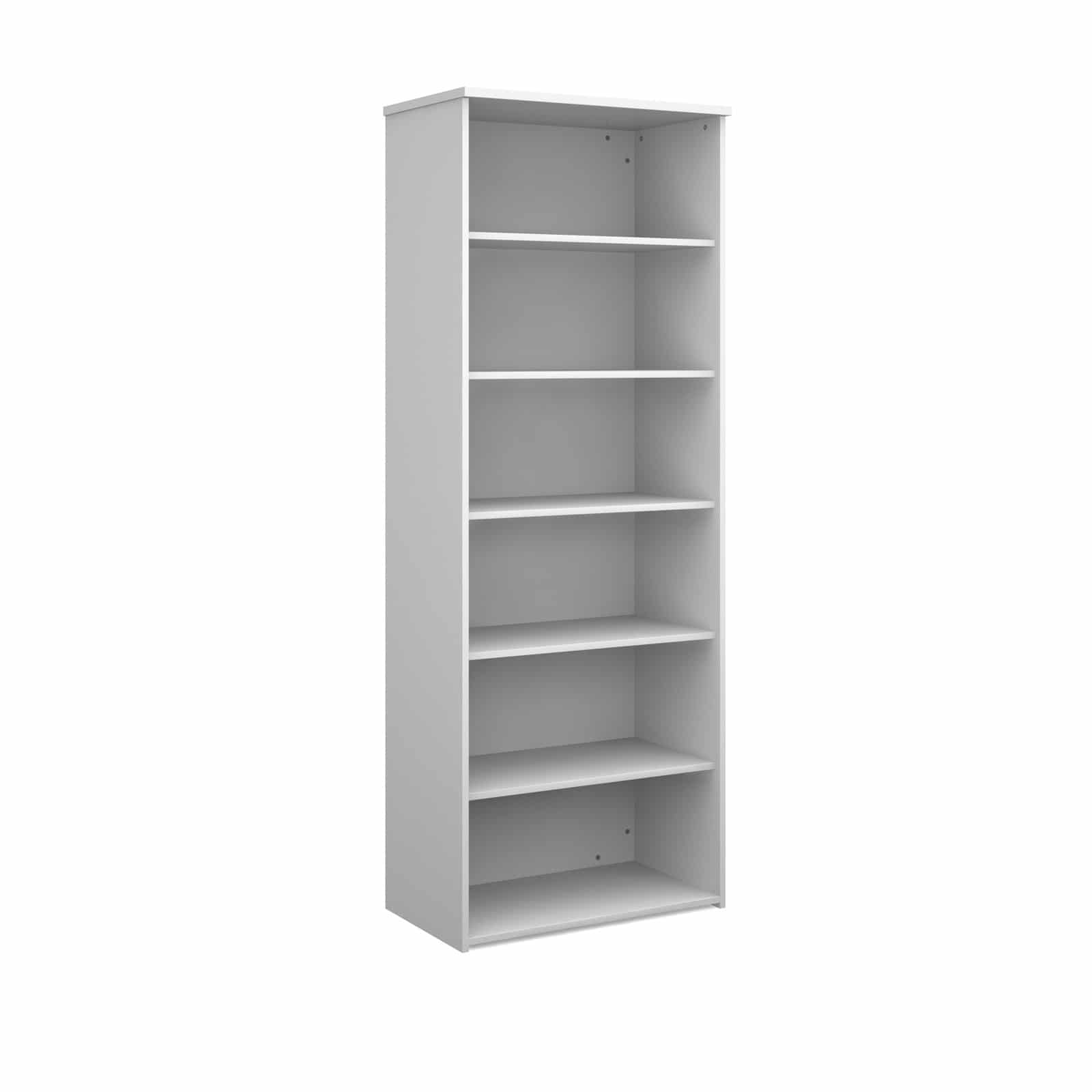White Wood Office Extra Tall Storage Shelves 5 shelf Office Furniture