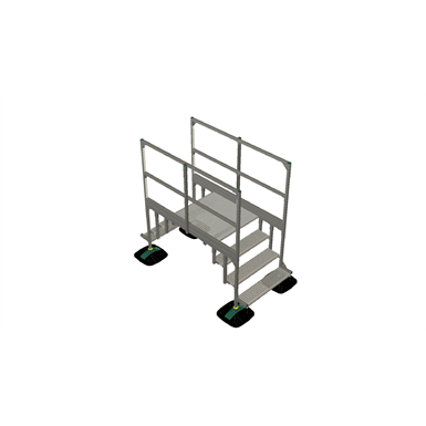 BIM object - Roof Accessories - Bridge 2 step with railing 1mtr  1000x1000x1000 | YETI rooftop walkway and stepover - Walraven | Polantis -  Revit, ArchiCAD, AutoCAD, 3dsMax and 3D models