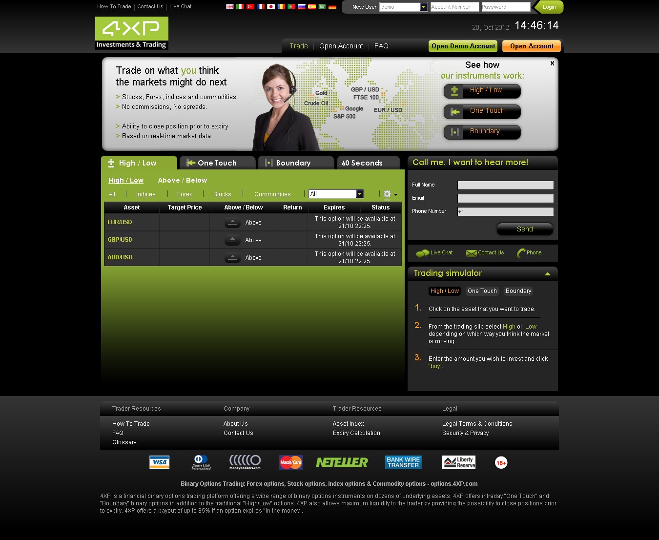 Advantages of binary options with liberty reserve best graphs for