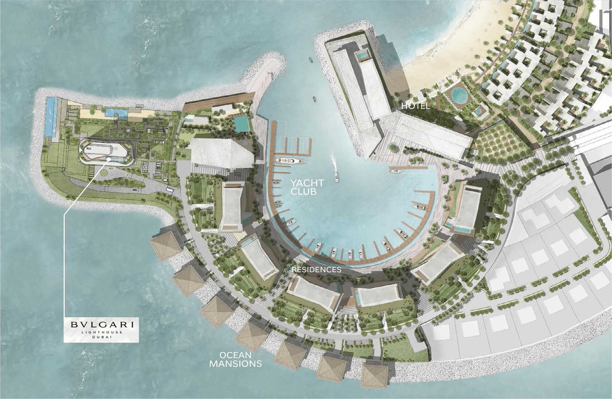 Bulgari Lighthouse Master Plan at Jumeirah Bay Island by Meraas
