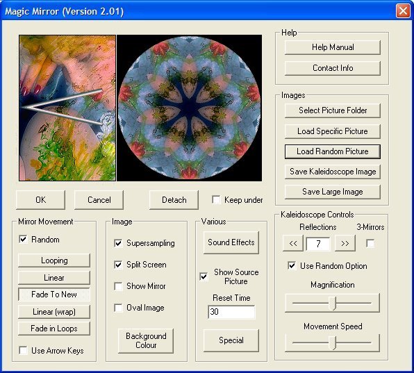 Magic Mirror Kaleidoscope and Screensaver