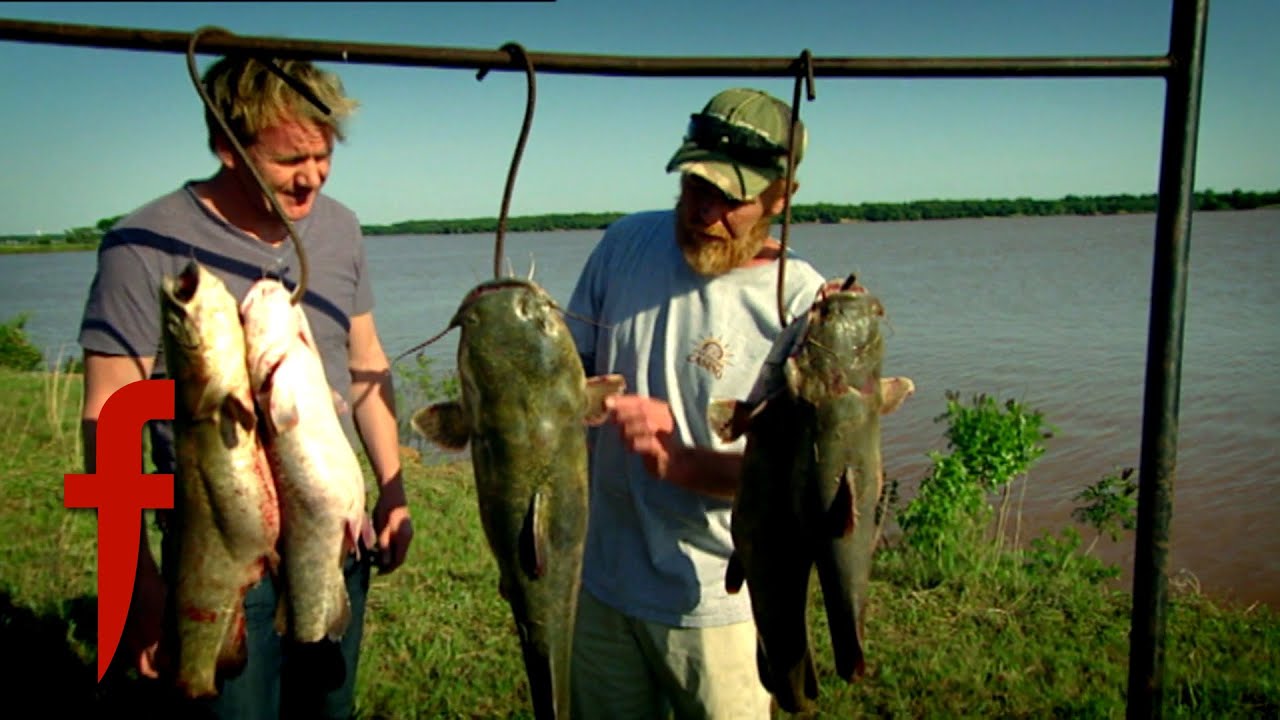 Gordon Ramsay Learns How To Fish For Catfish The F Word Bing Chef