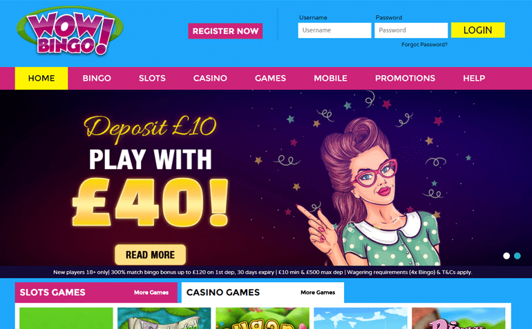 WOW Bingo Get Your 300 Match Bonus Here!