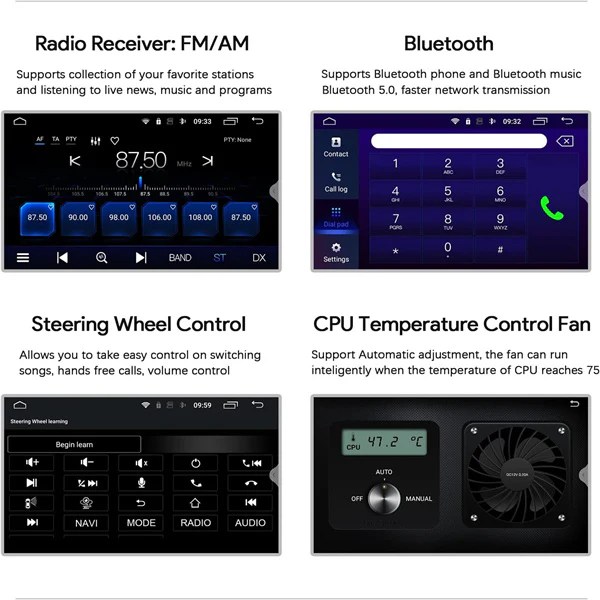 Binize 10 Inch Android 12 Ford Mustang CarPlay Radio Car Stereo