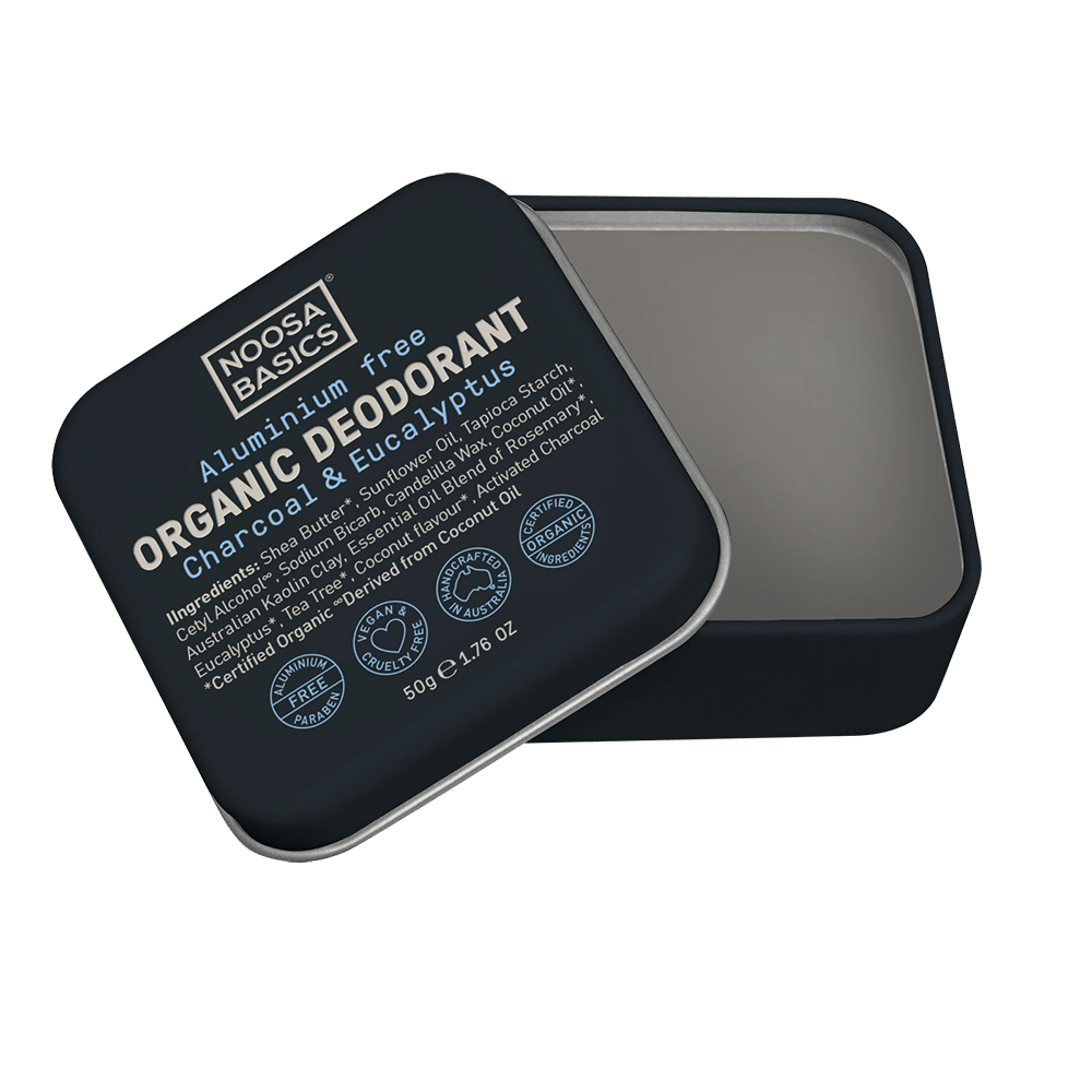 Noosa Basics Deodorant Tin Charcoal & Eucalyptus 50g Bio Living