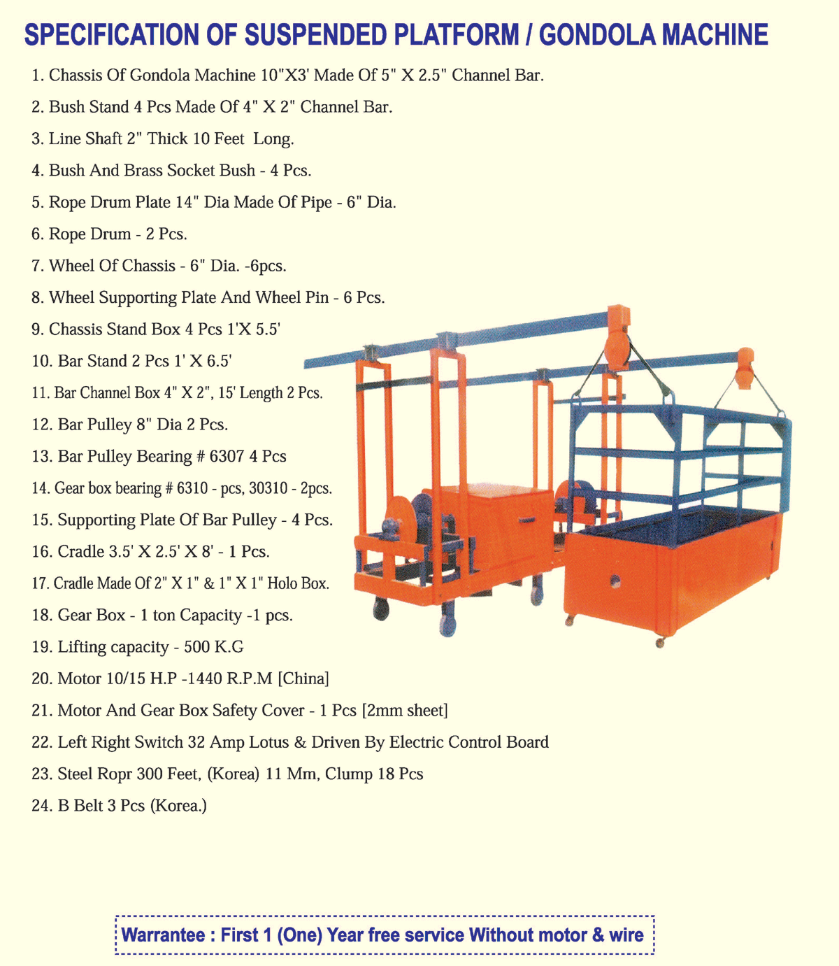 Suspended Platform/ Gondola Machine Bionic Engineering