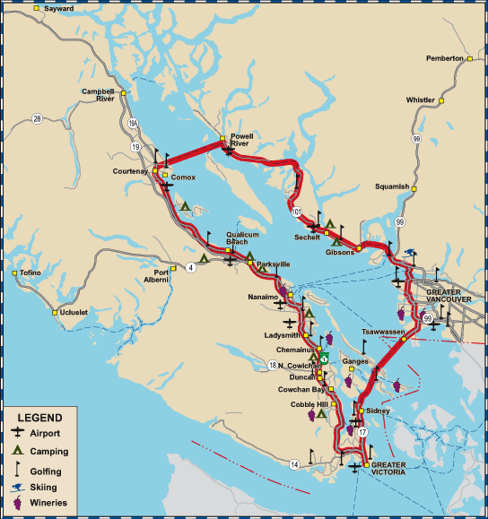 Bc Circle Routes Map Coastal Circle Route Car Tour British Columbia | Birds Of A Feather B&B