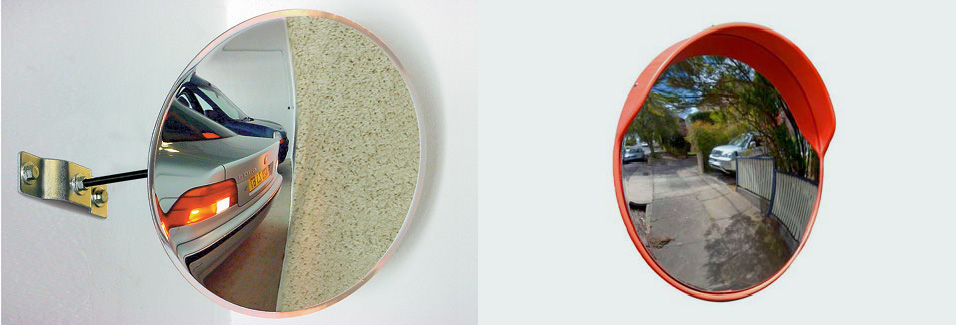 What are the reasons for using convex mirrors?