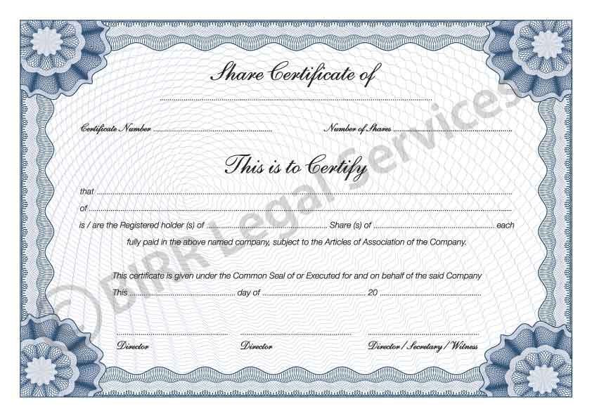 Share Certificates BIRR Legal Services Company Formation Experts