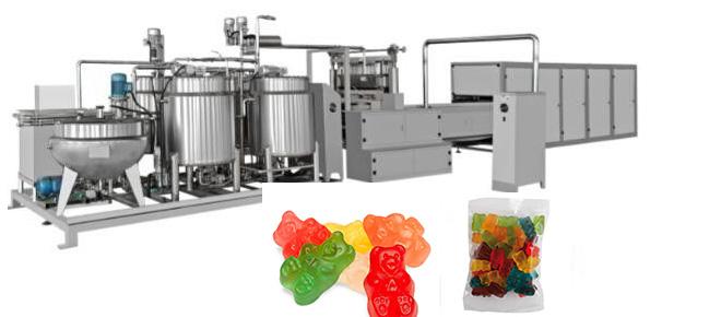 Soft Candy Gummy Production Line Gummy Bear Machine 600kg 300kg 150kg/H