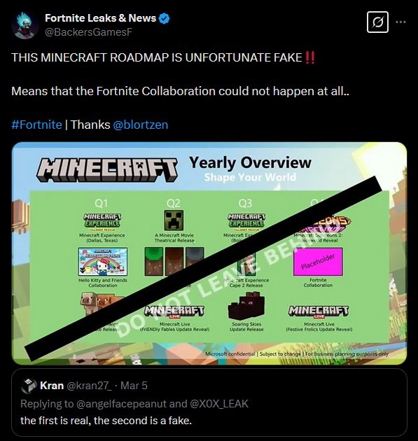 Will There Be a Minecraft Fortnite Crossover?