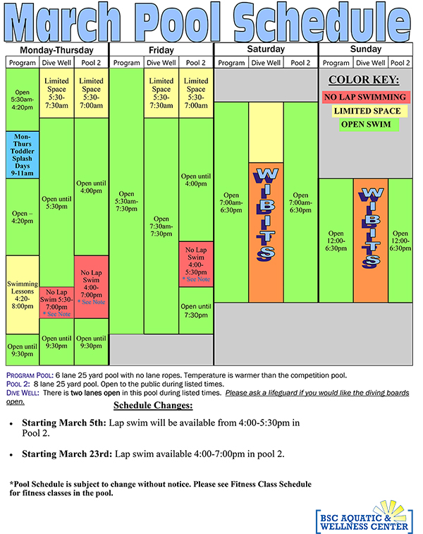 Pool Schedule Bismarck Parks & Recreation