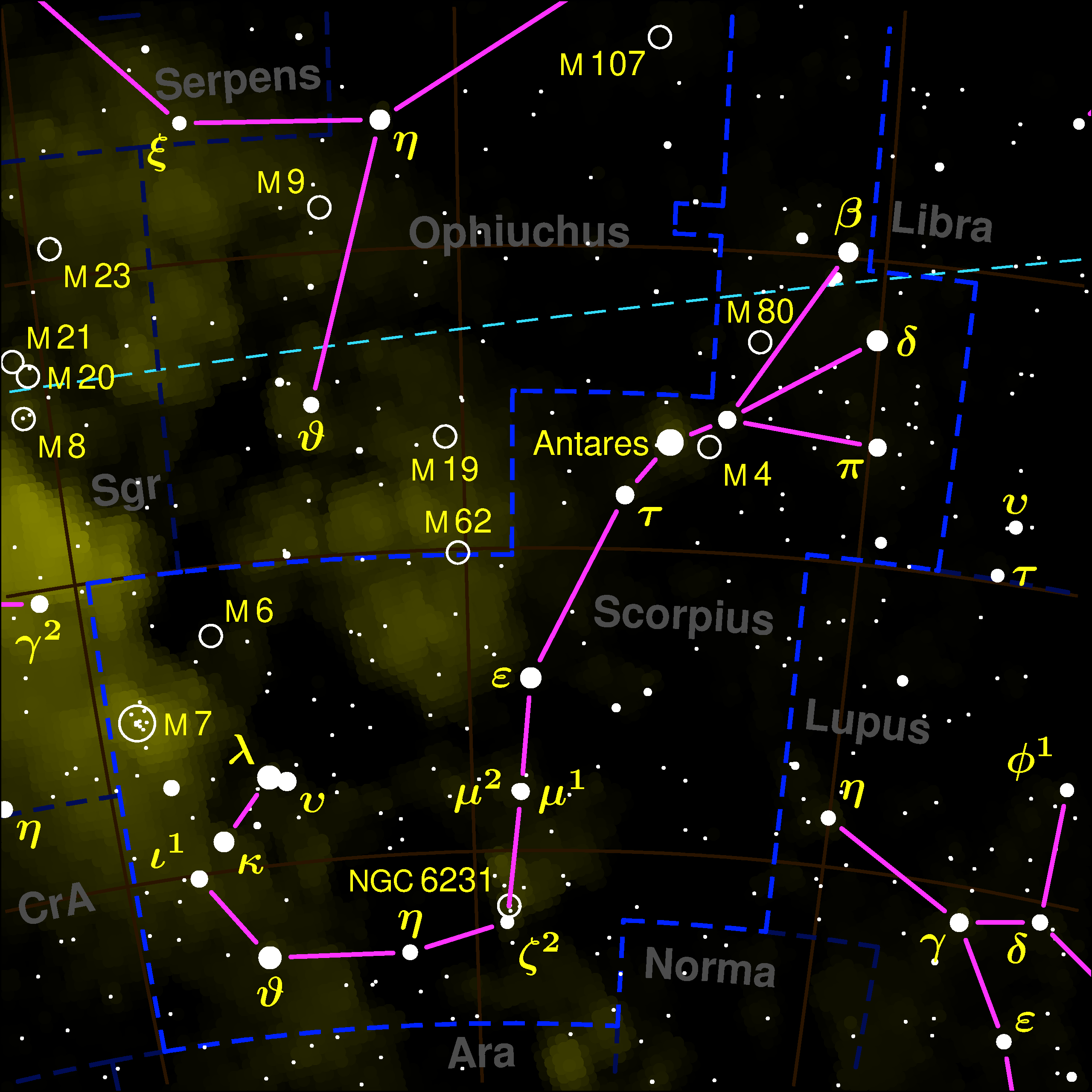 Carte Du Ciel Scorpion space exploration SCORPIO 24th October 22nd November
