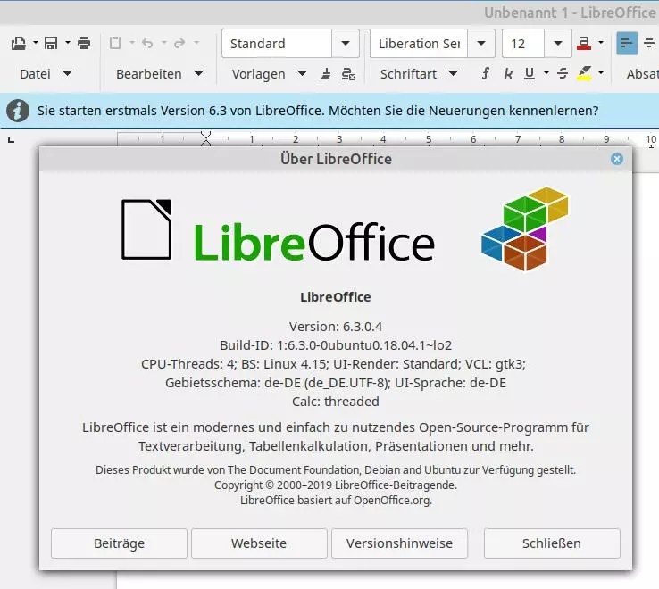 LibreOffice 6.3 ganz einfach unter Ubuntu oder Linux Mint installieren