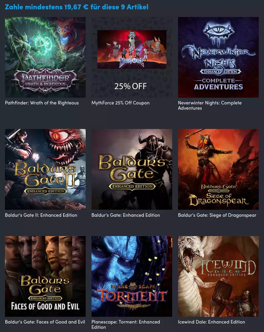 Tolles Bundle RPGLegends Baldur's Gate and Beyond (6x Linux)
