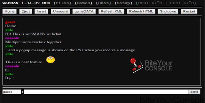[Scena PS3] Rilasciato webMAN Mod v1.34.09 webchat version