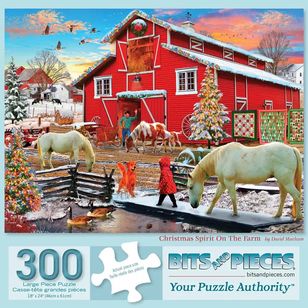 Christmas Spirit On The Farm Jigsaw Puzzle Bits and Pieces