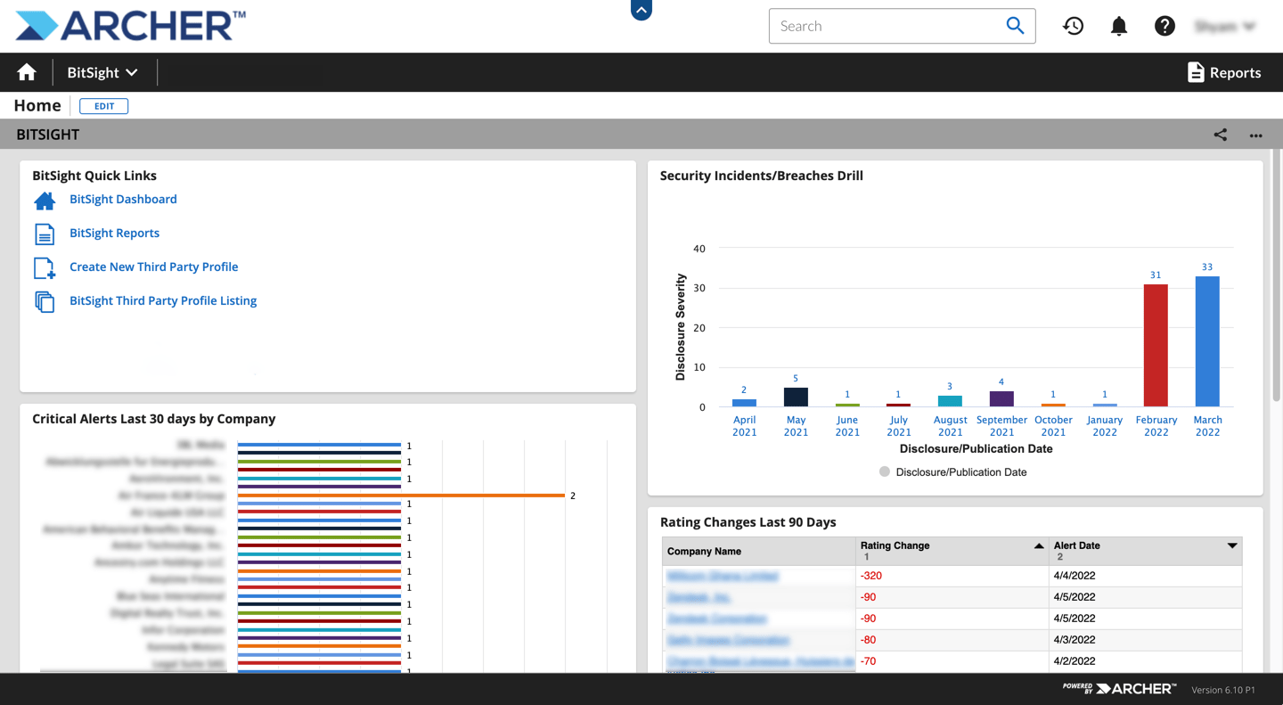 Bitsight’s Integration for the Archer Platform Manage Vendor Risk In One Seamless Workflow
