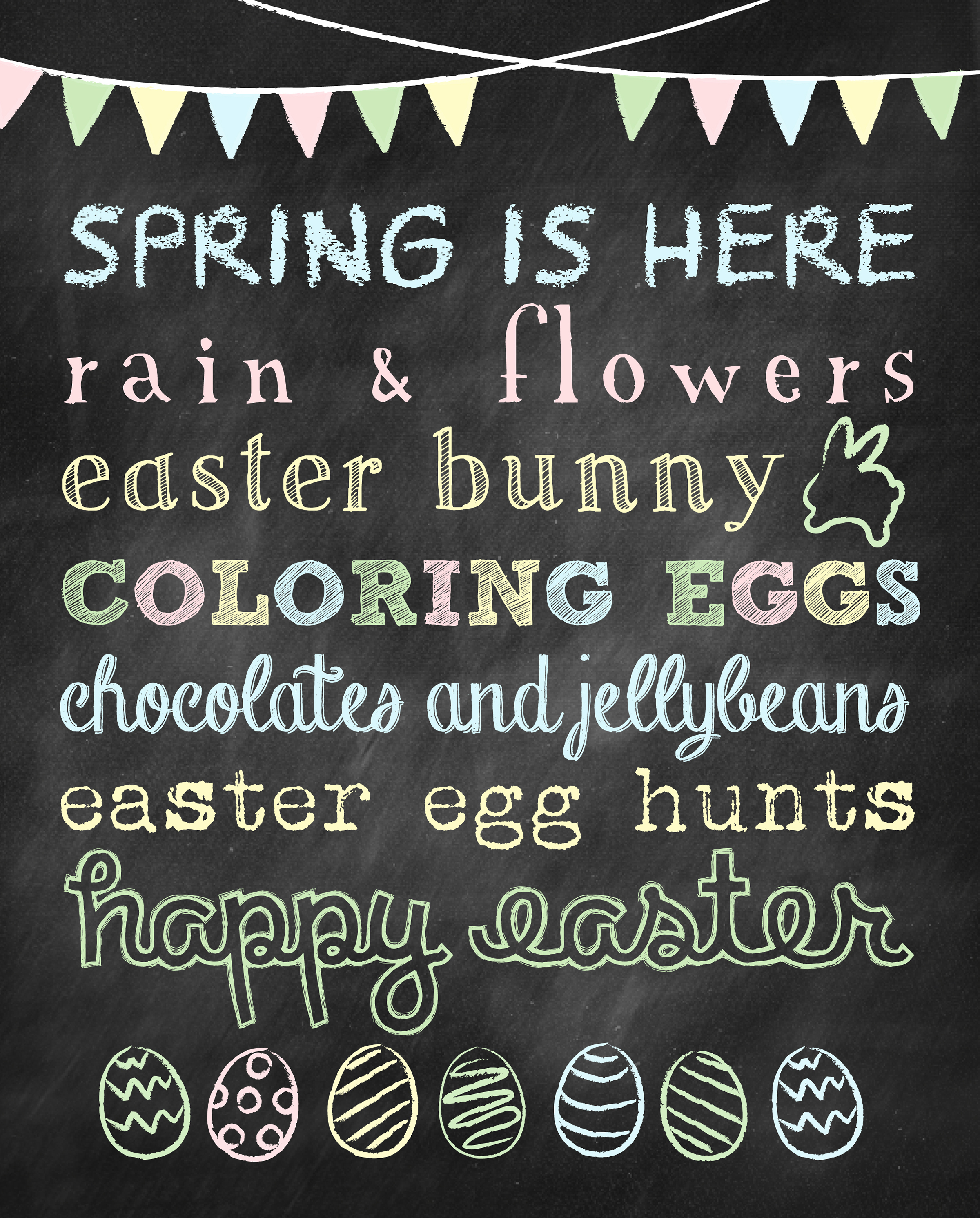 Free Easter Printable Chalkboard Wall Art BitsyCreations